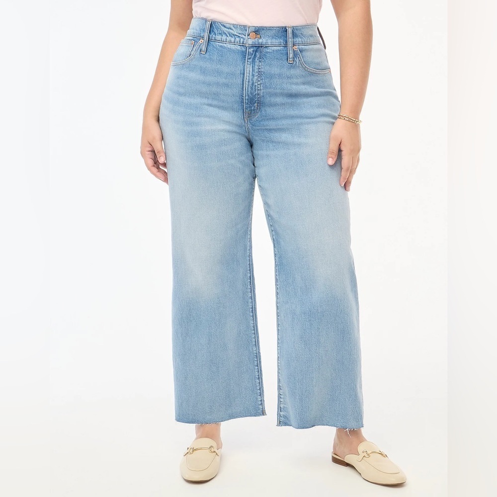 J crew spring storm wash Wide-leg crop jean in all-day stretch